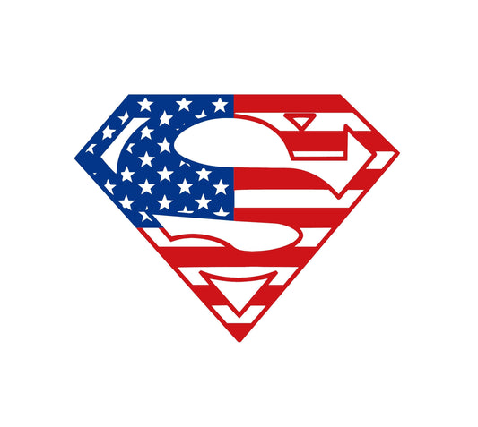 American Flag Car Decal Sticker Superman Inspired Patriotic Decal