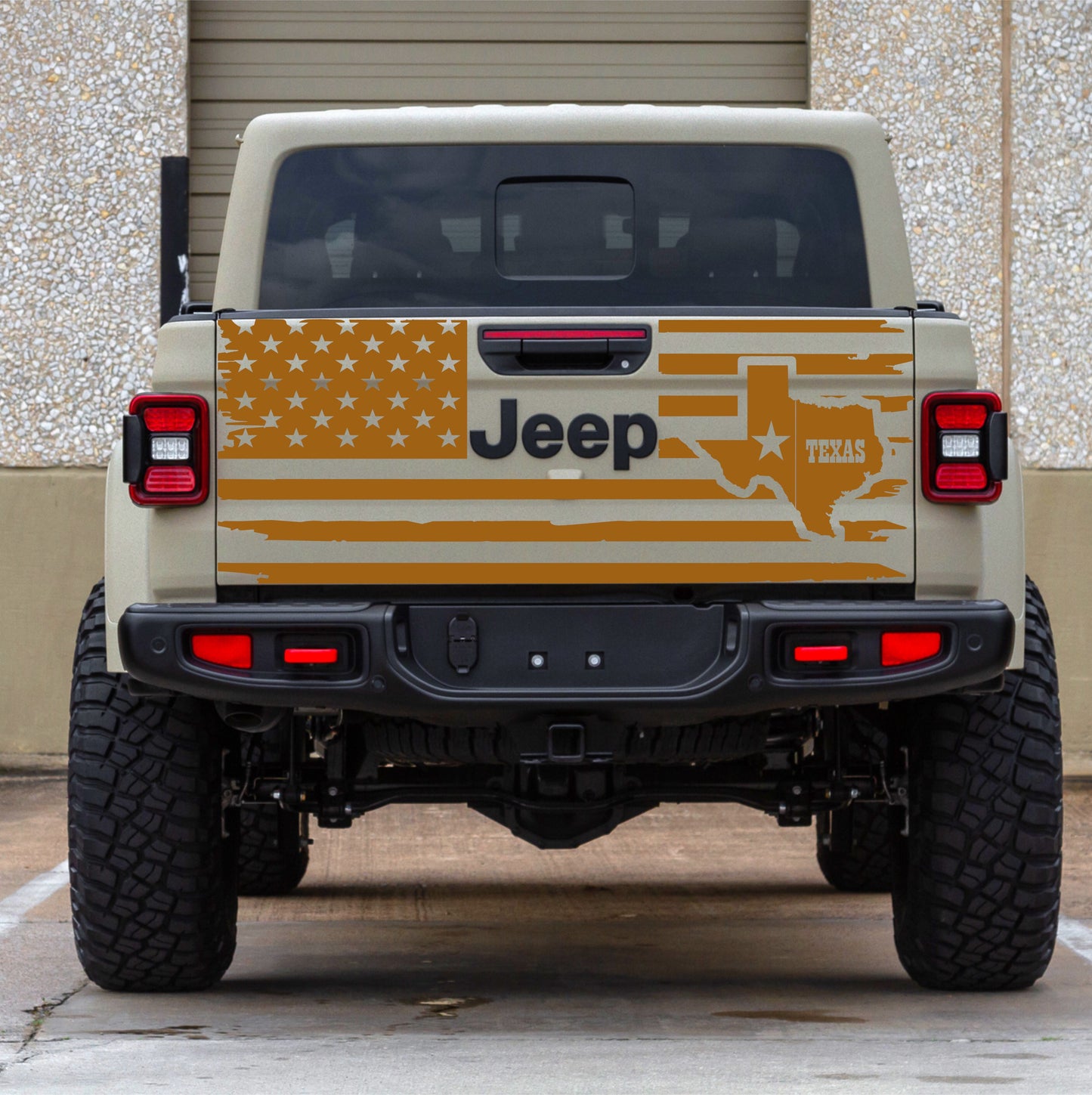 TEXAS FLAG AMERICAN FLAG DECAL STICKERS FOR JEEP GLADIATOR TAILGATE