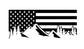 Set of American Flag Mountain Silhouette Vinyl Decal