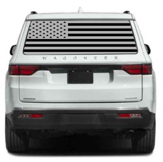 American Flag Vinyl Decal for Jeep Wagoneer's Rear Window