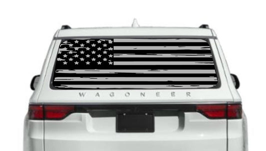 American Flag Vinyl Decal for Jeep Wagoneer's Rear Window