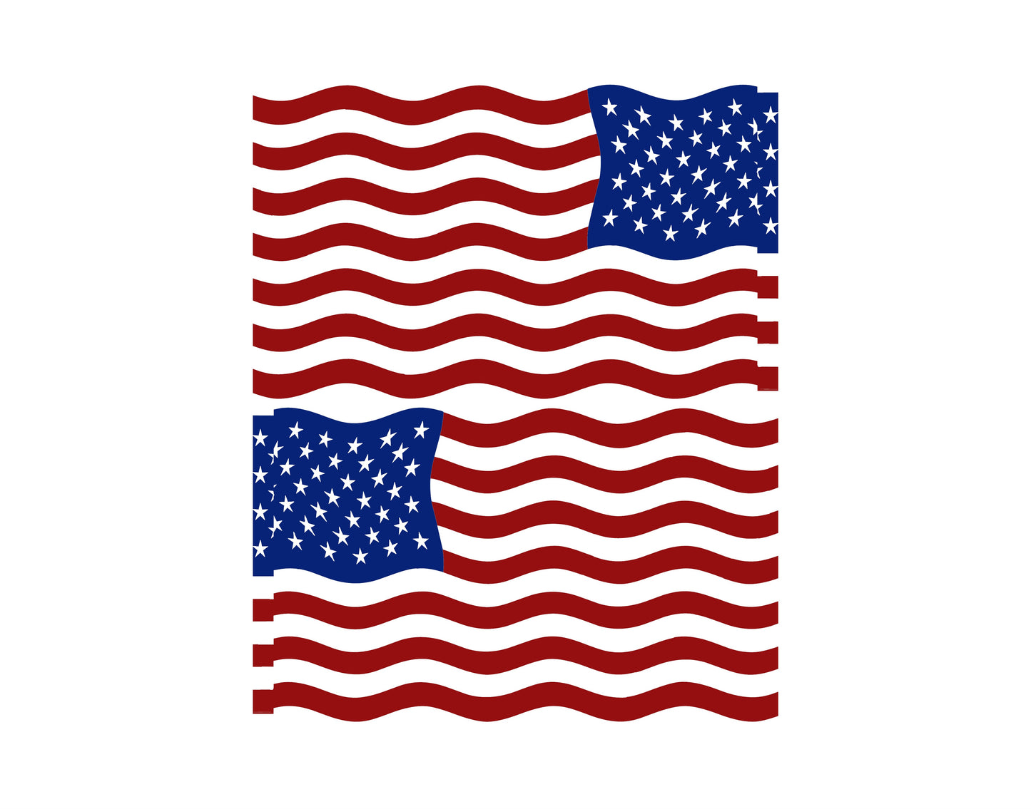 Set of American Flag Waving Decal Patriotic Car Stickers