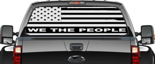 We The People Decal American Flag vinyl Decal Fits Any Trucks Ram, Dodge, Chevrolet, Tacoma, F150, F250 F350 Decals REar window