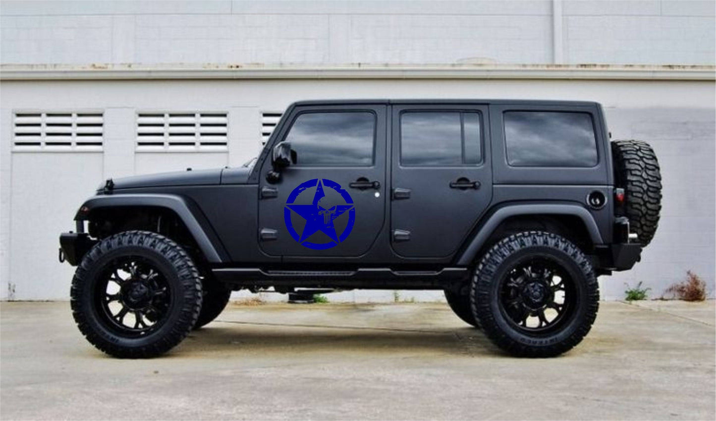Military Star Punisher Decal for Trucks, Jeeps, Cars, SUVs | Sizes Available