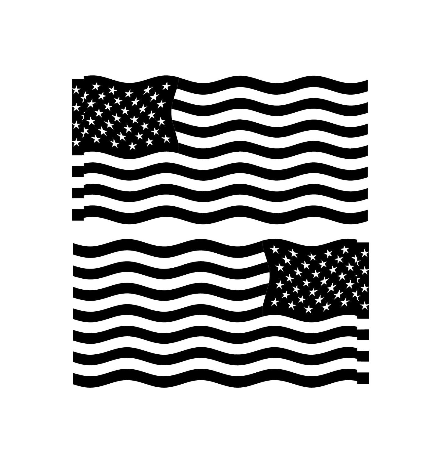 Set of American Flag Waving Decals Patriotic Car Stickers