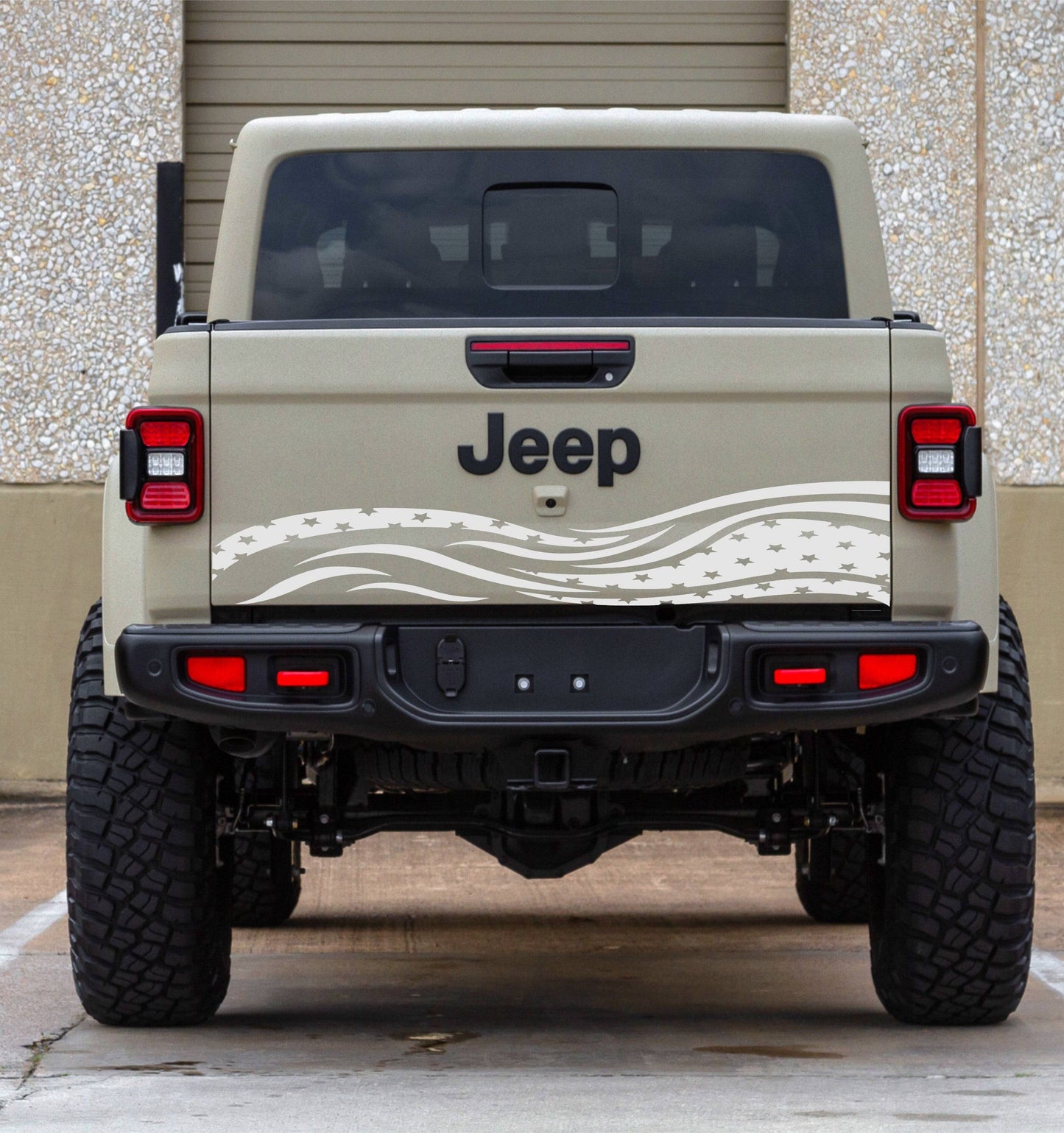 american flag waving for jeep gladiator's tailgate patriotic bumper stickers