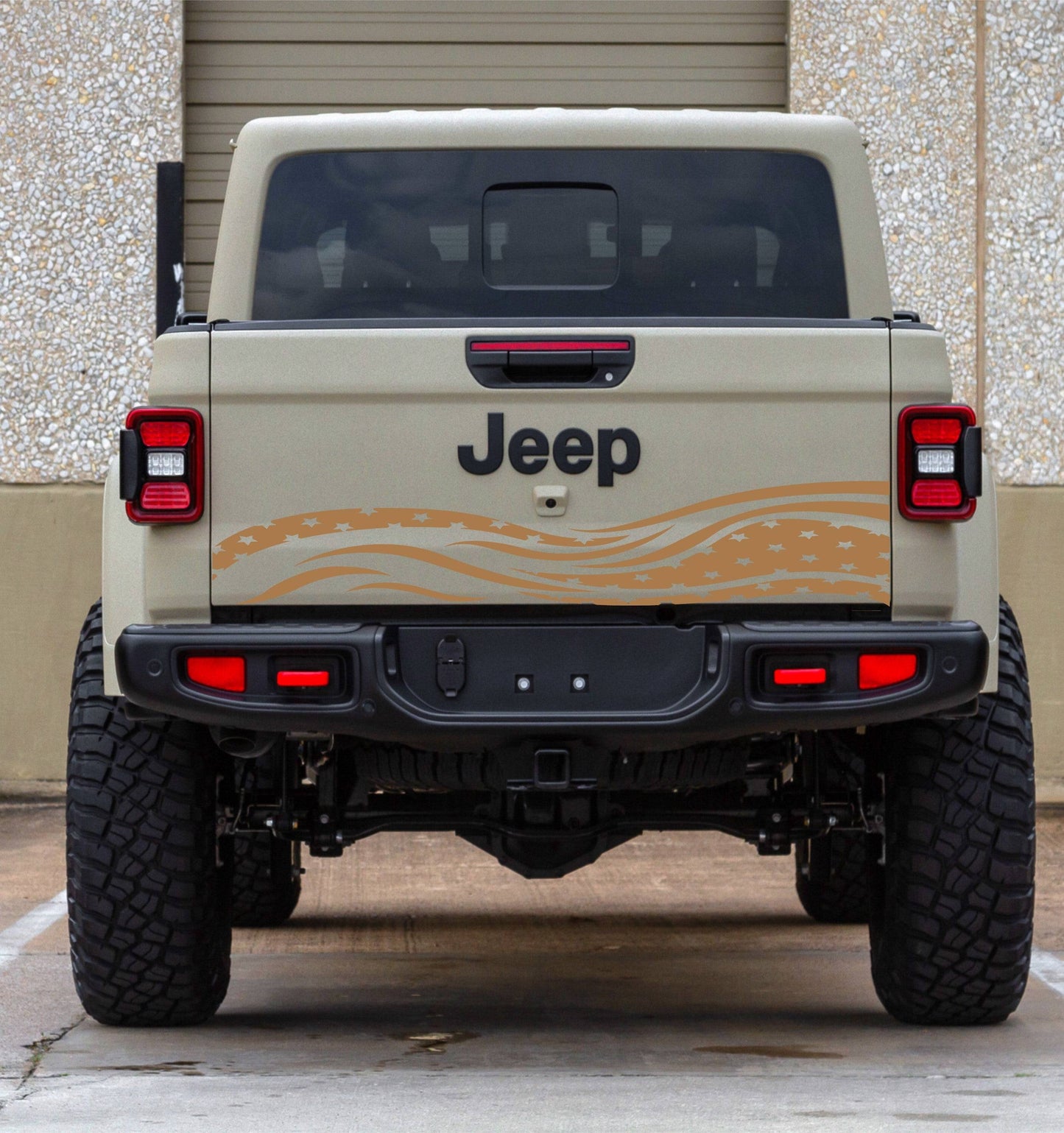 american flag waving for jeep gladiator's tailgate patriotic bumper stickers