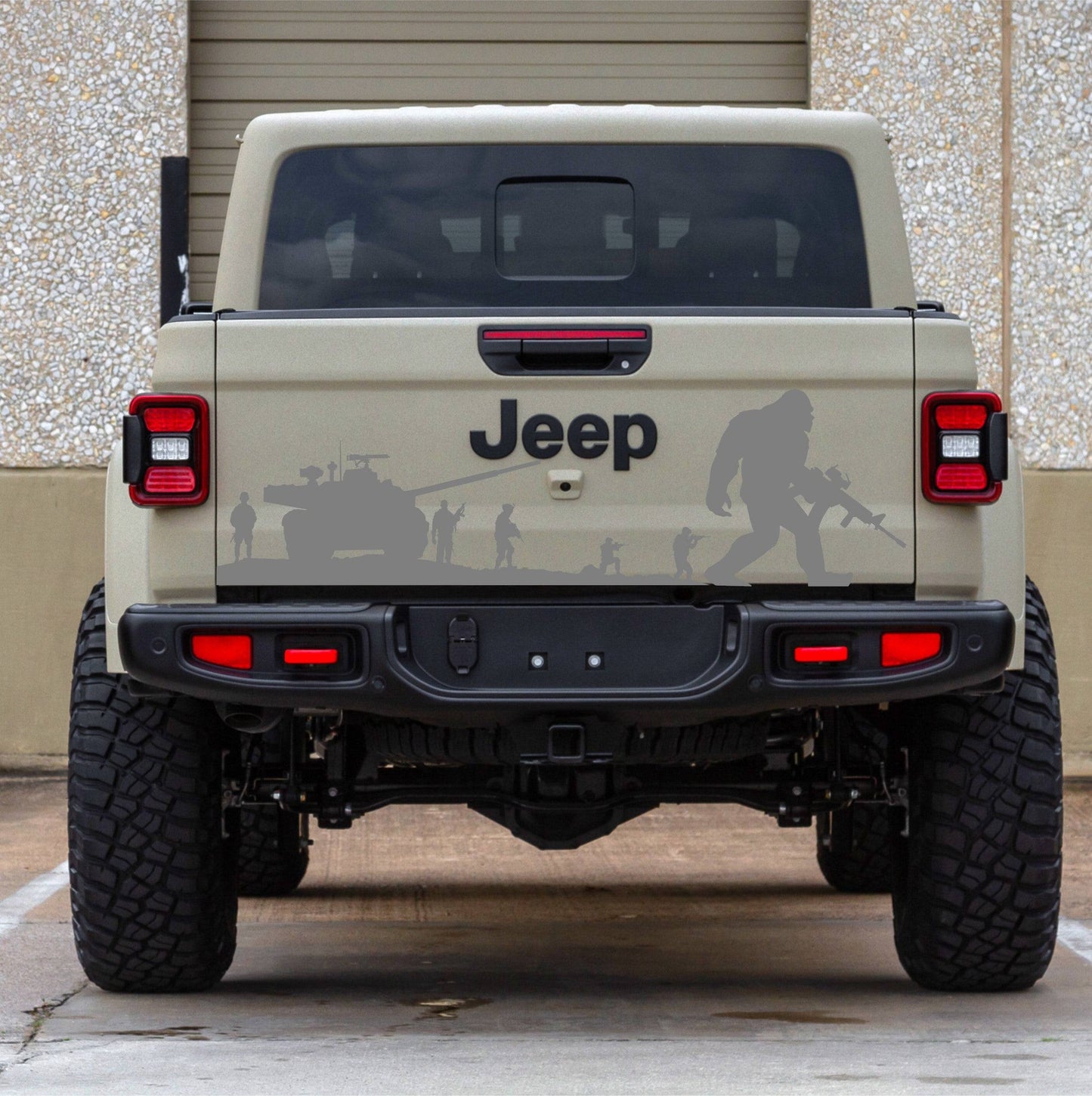 Bigfoot Sasquatch Decal | Soldiers Decal for Jeep Gladiator Tailgate