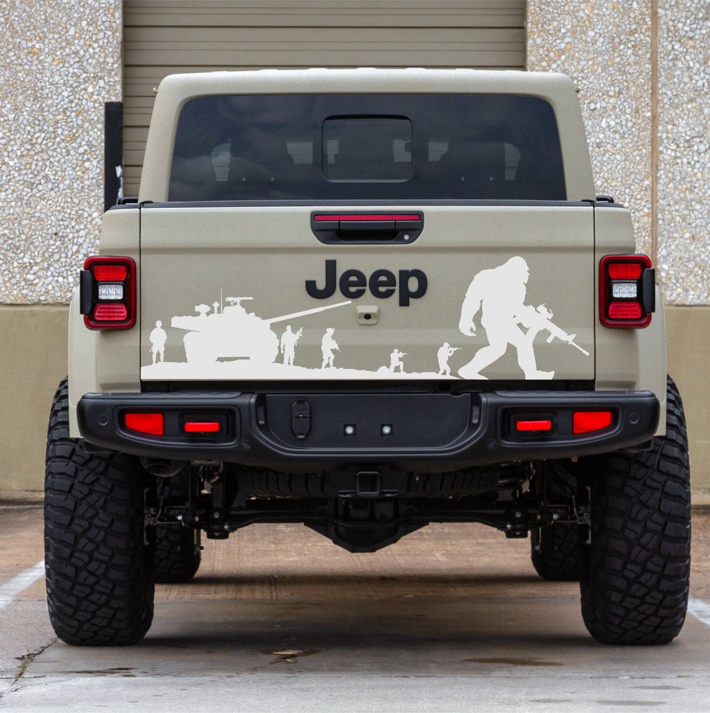 Bigfoot Sasquatch Decal | Soldiers Decal for Jeep Gladiator Tailgate