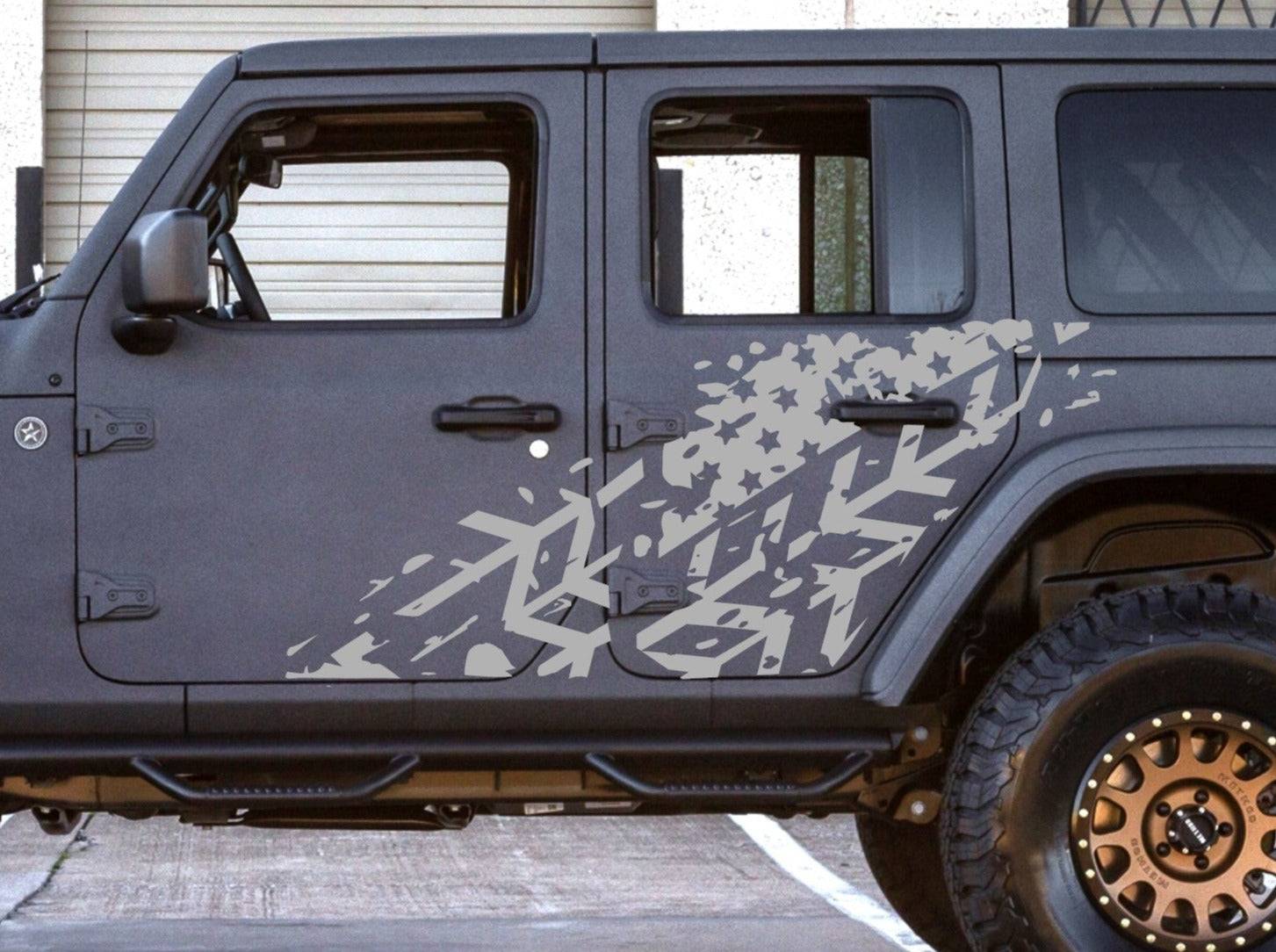 Digital Camo-4 Door-Vinyl Decal Set for Jeep Wrangler, Vehicles, Custom  Graphics