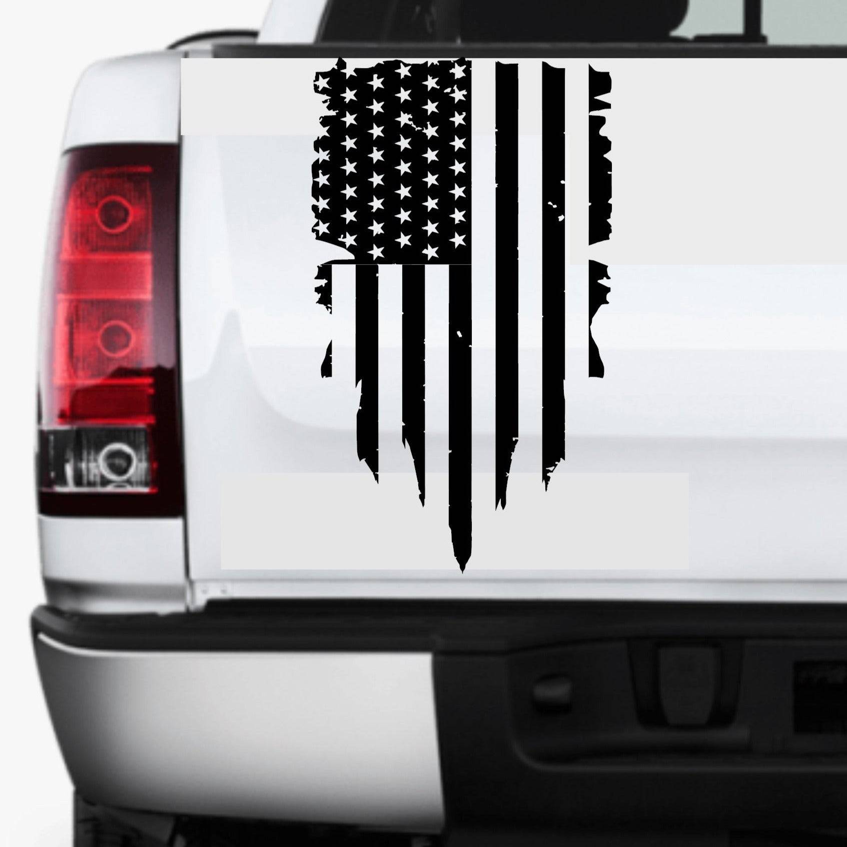 Distressed American Flag Decal Stickers 1776 Patriotic Vinyl Decal for Any Trucks, SUV's, Vans, Tailgates, Bumpers...
