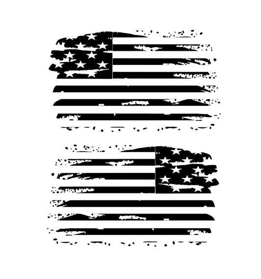 SET OF DISTRESSED AMERICAN FLAG VINYL DECALS FOR CARS, JEEPS, TRUCKS, VANS, WINDOWS...