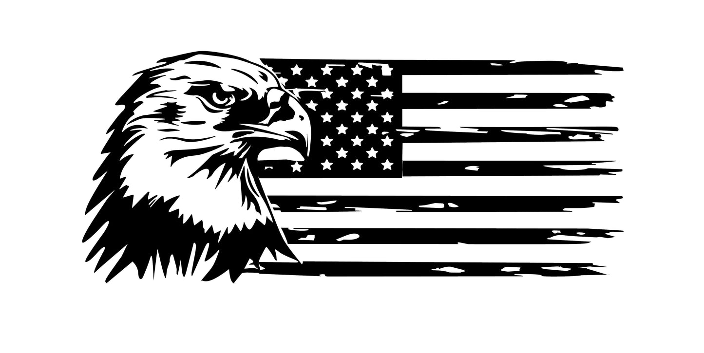 American Flag American Eagle Vinyl Decal