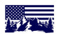 Set of American Flag Mountain Silhouette Vinyl Decal for Jeep, Trucks, Cars, Tumbler, etc...