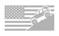 Set of American Flag Decal Patriotic Stickers Jeep Silhouette Car Decals
