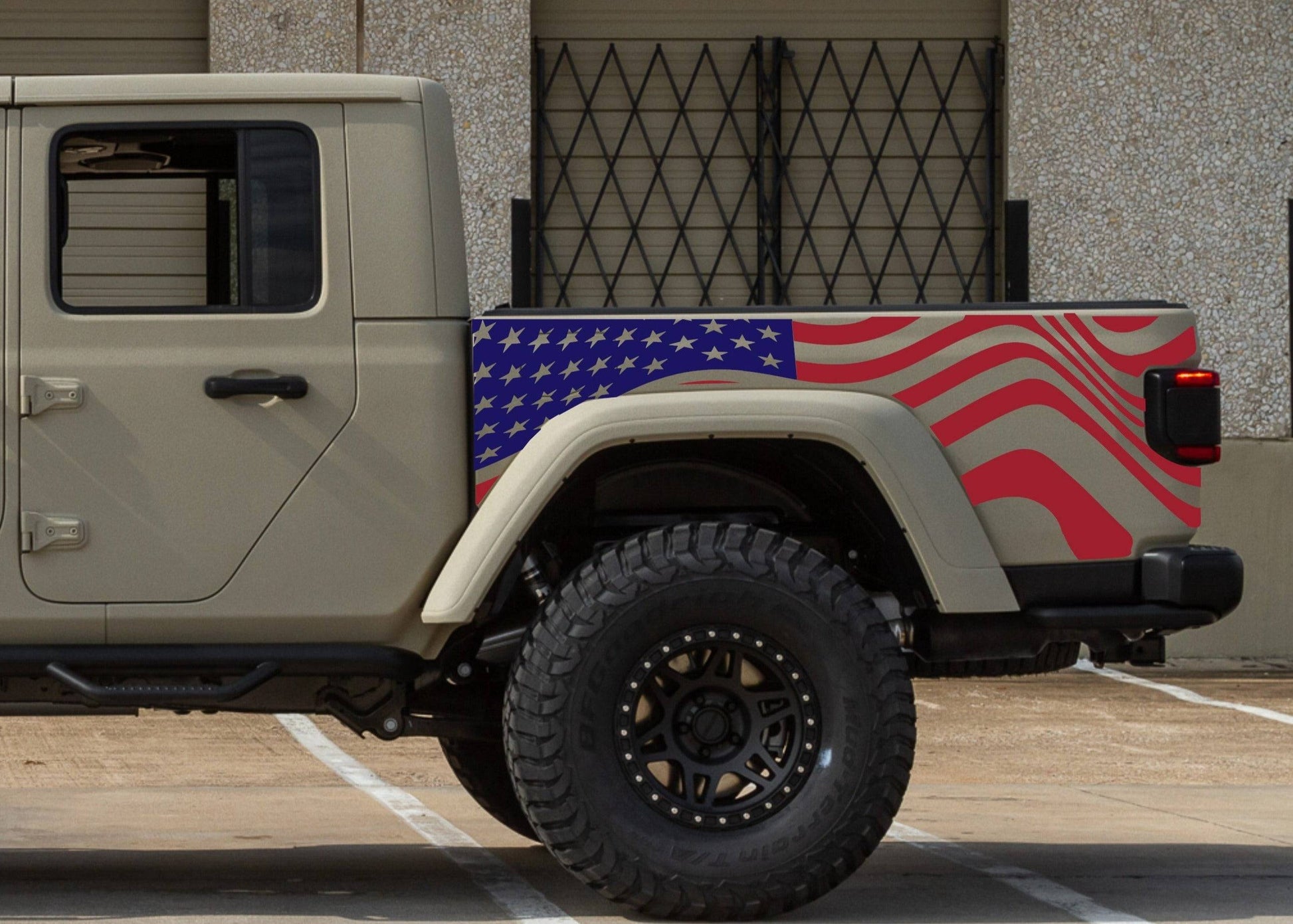 Set of American Flag Vinyl Decals for Jeep Gladiator Truck Bed Sides