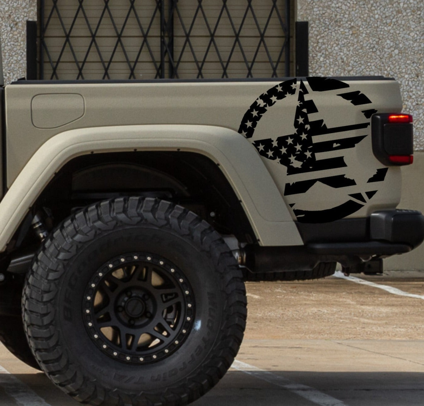 Jeep Gladiator Decal Gladiator Truck Bed Side American Flag Military Star Decal Stickers