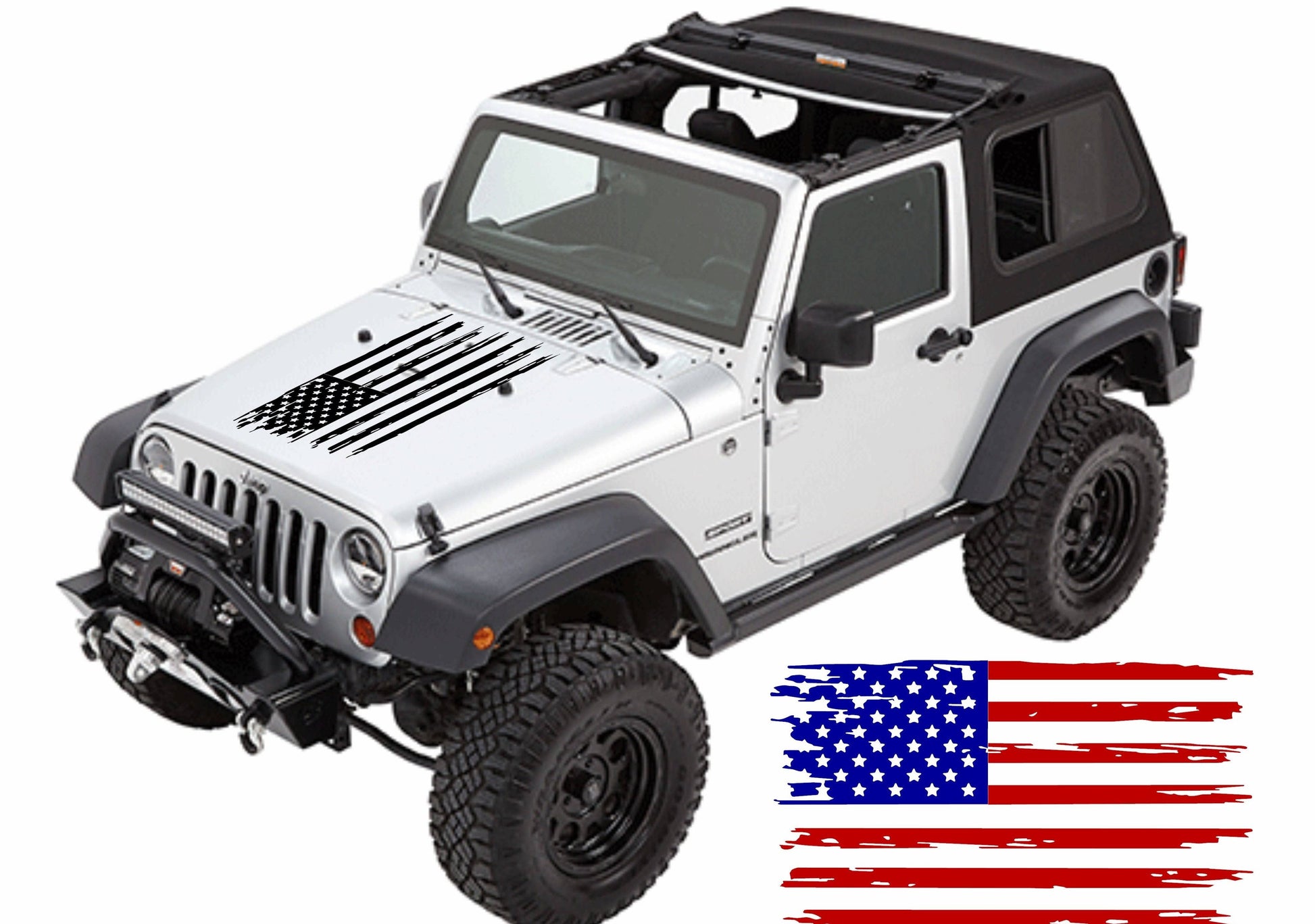 AMERICAN FLAG HOOD DECAL