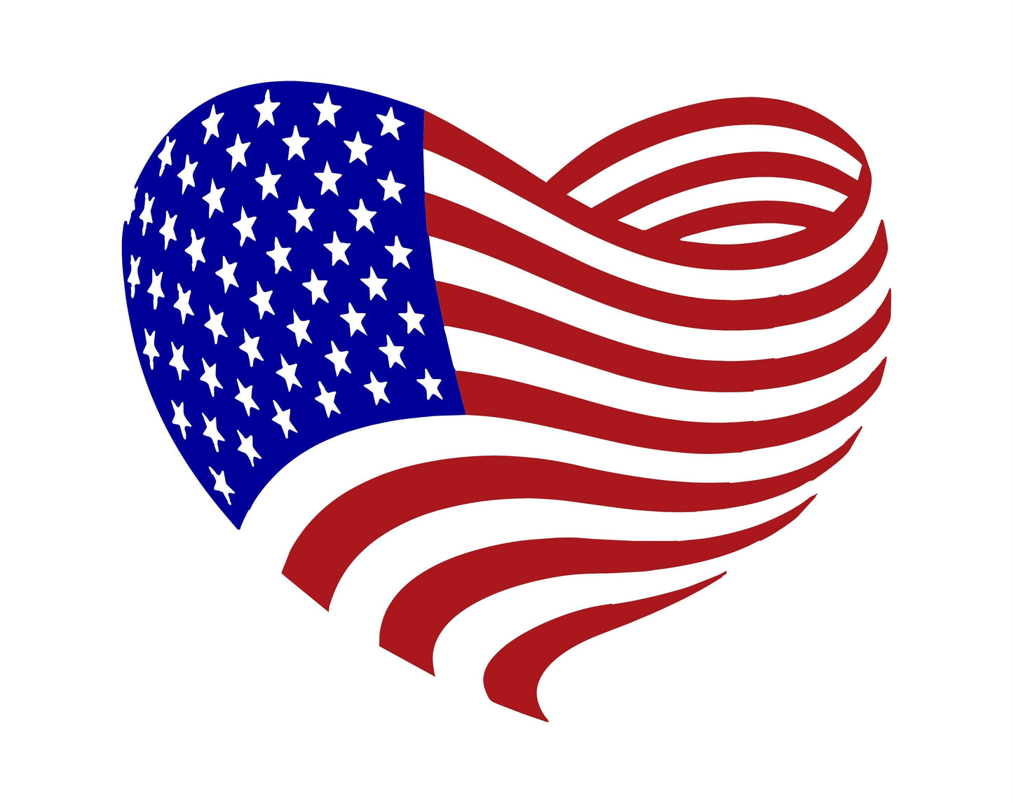 Heart-Shaped American Flag Decals Car Stickers