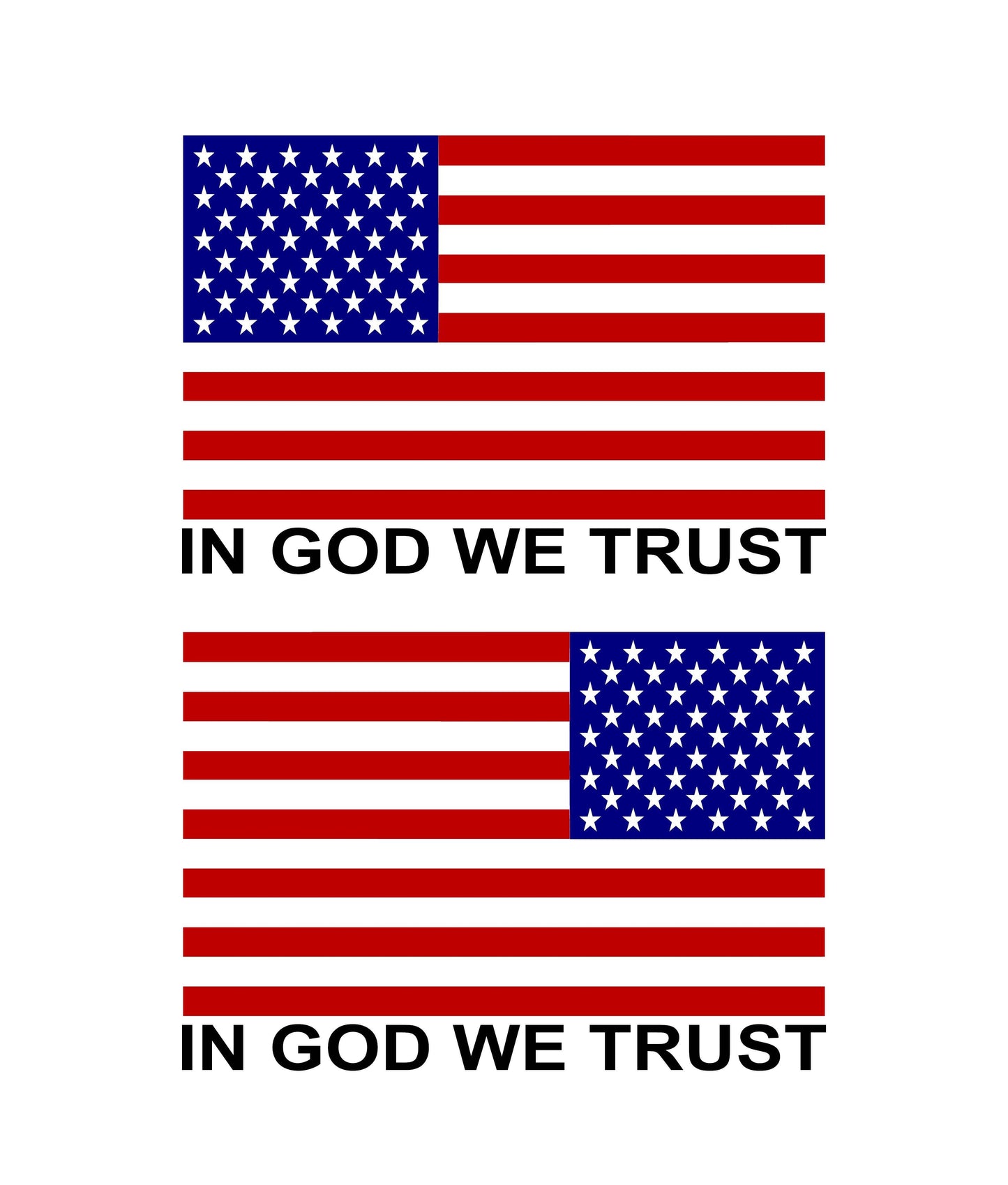 Set of American Flag "In God We Trust" Vinyl Decal