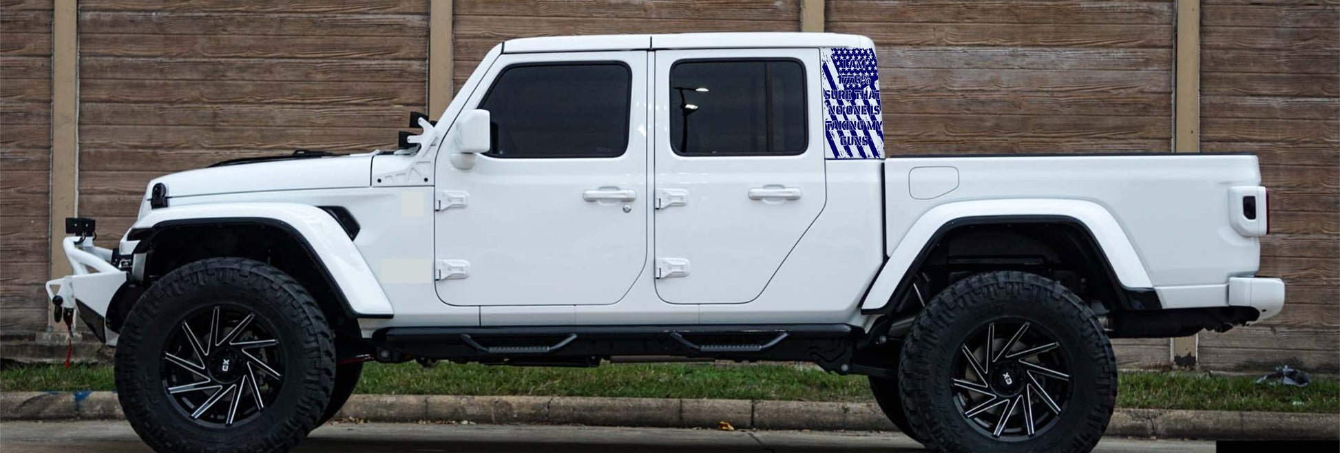 Distressed American Flag/1776/2nd Amendment Decals  Fits Jeep Gladiator