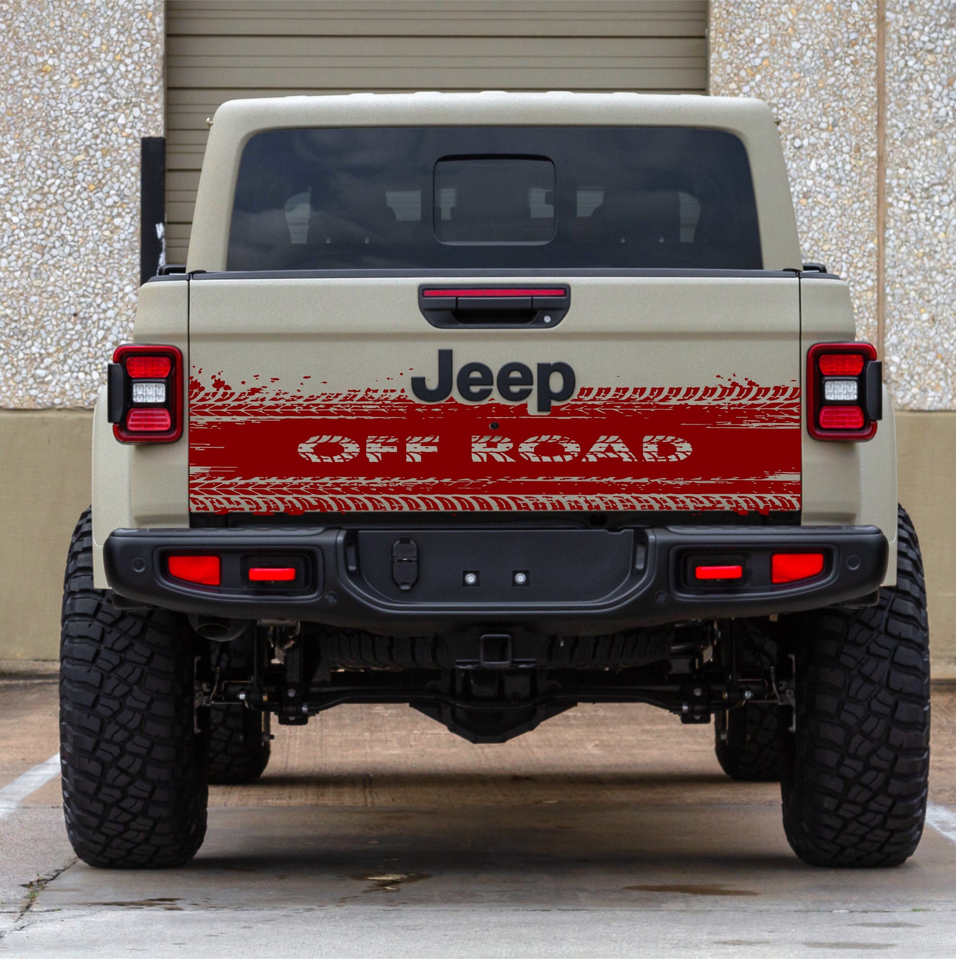jeep gladiator tailgate vinyl decal car stickers mud tire tracks