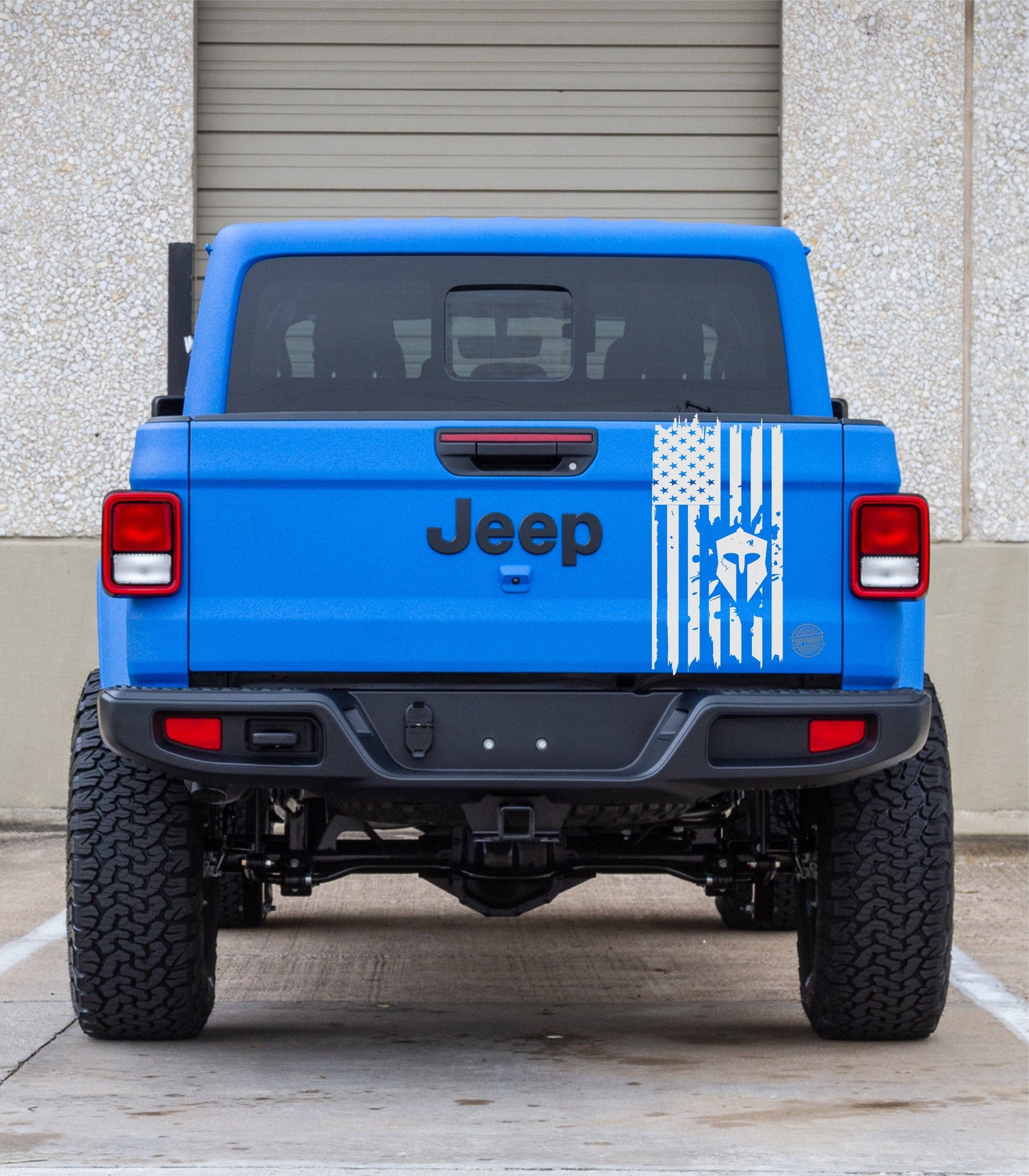 Jeep Gladiator Decal Gladiator Helmet Distressed American Flag Car Sticker