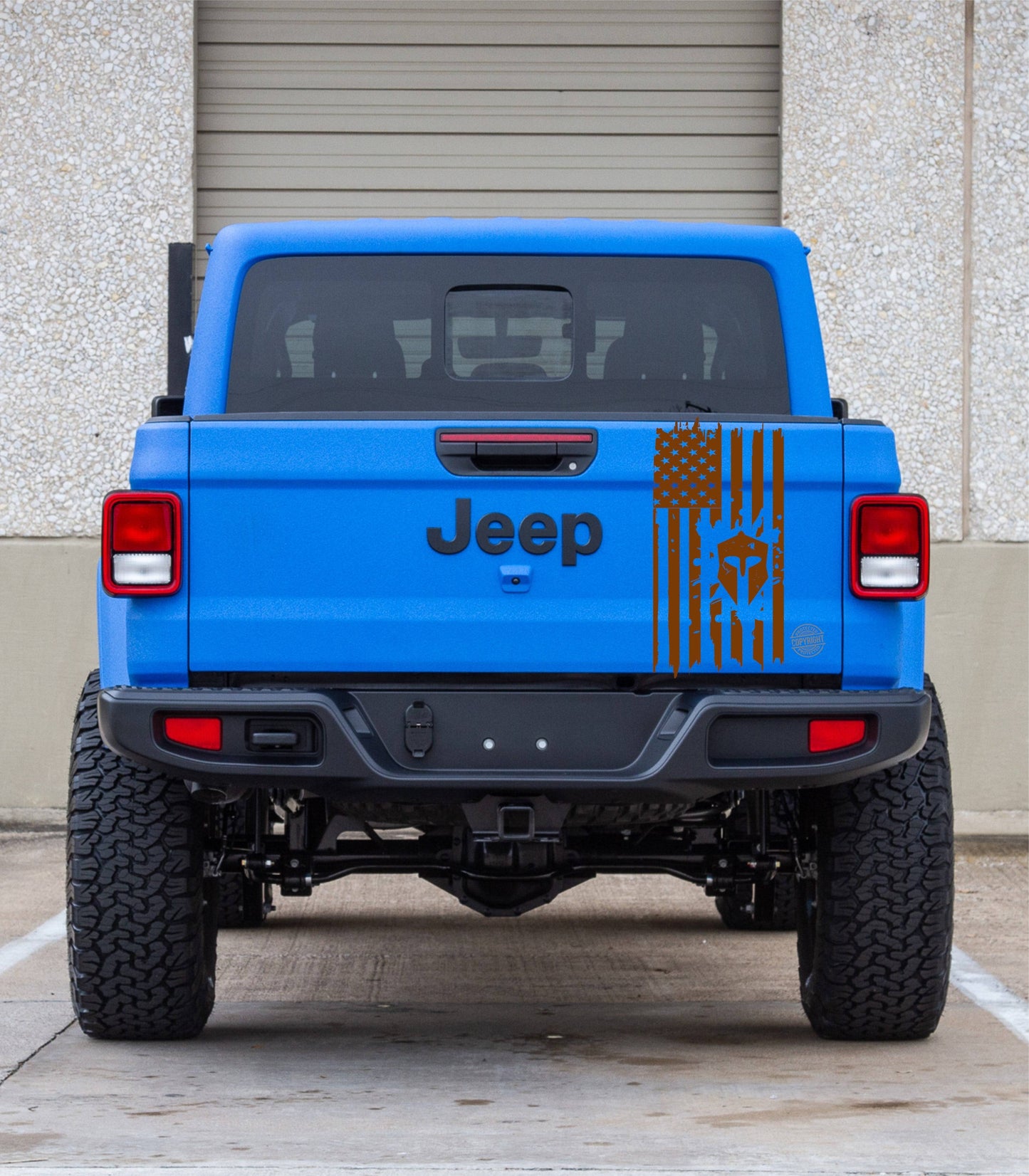 Jeep Gladiator Decal Gladiator Helmet Distressed American Flag Car Sticker