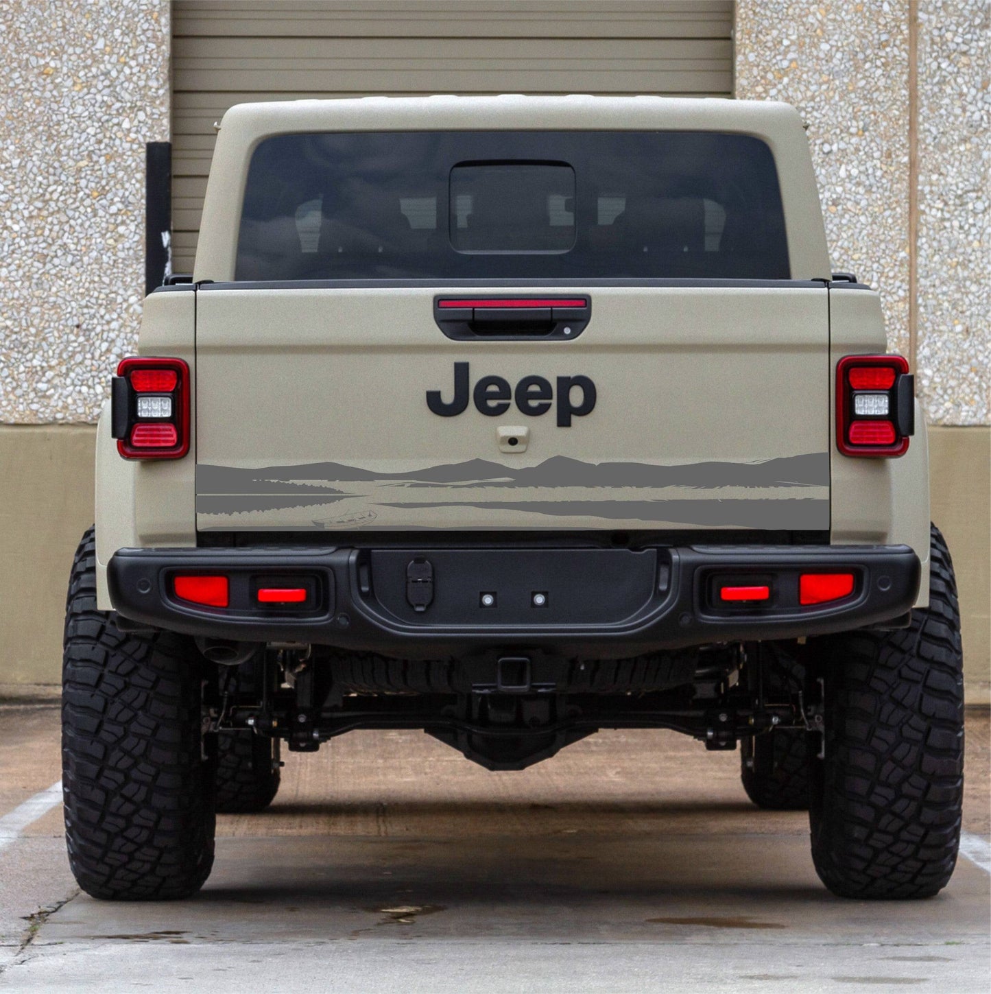 Mountain Lake Silhouette Vinyl Decal for Jeep Gladiator's Tailgate