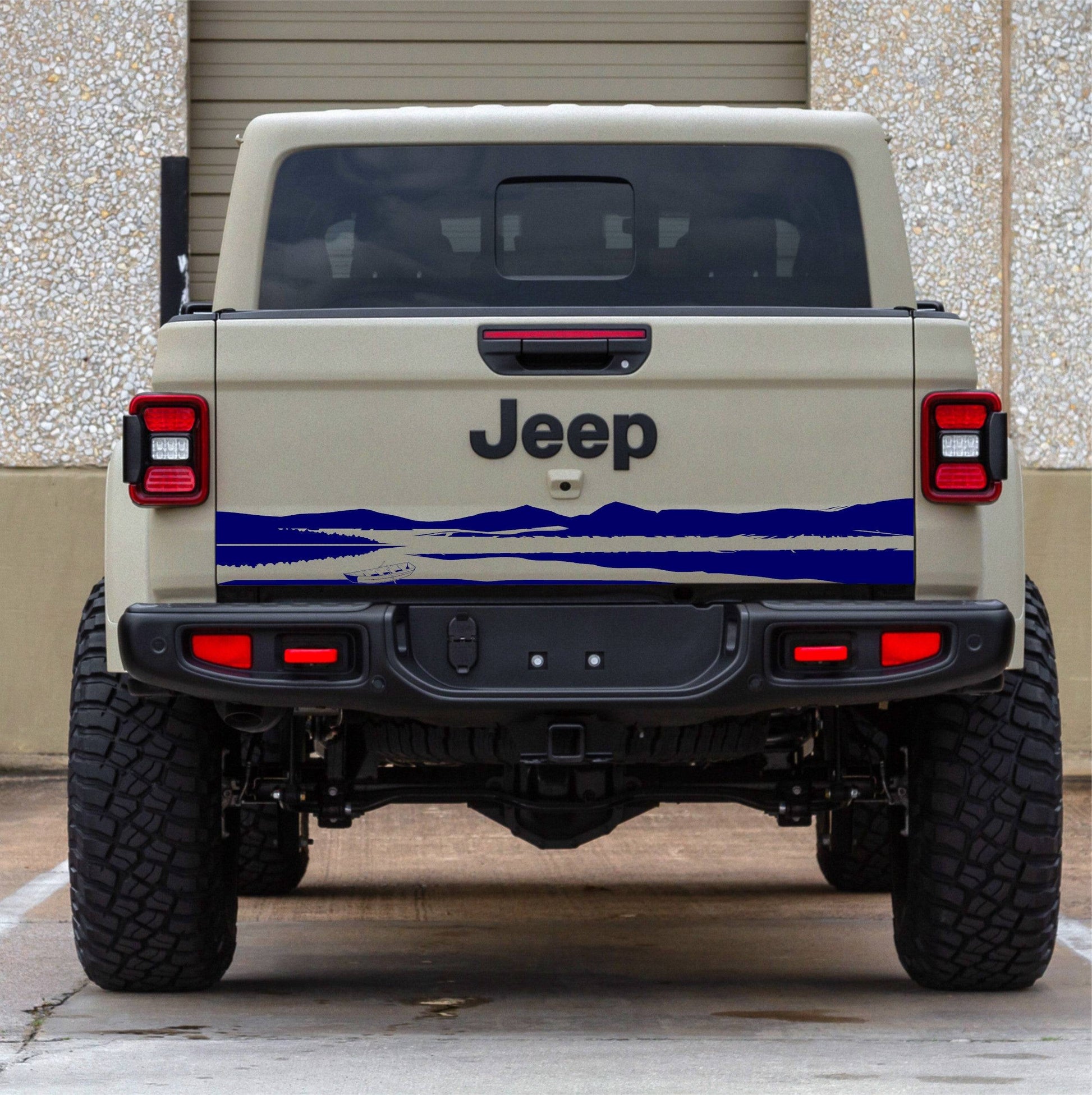 Mountain Lake Silhouette Vinyl Decal for Jeep Gladiator's Tailgate