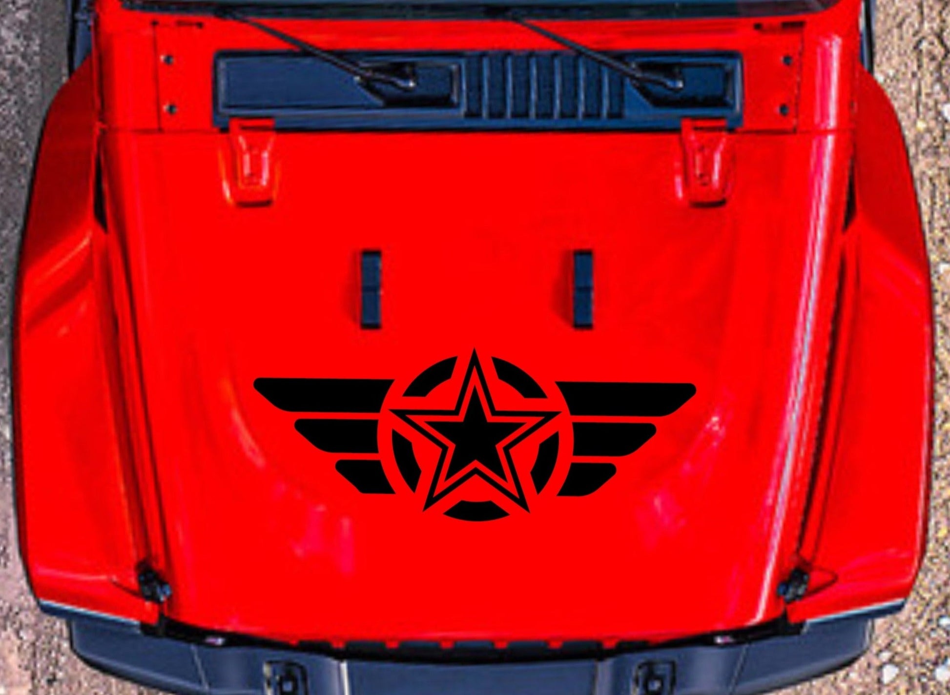 Military Star Hood Decal Sticker for Jeep Wrangler JL, JK, Gladiator, Trucks, Cars, SUV's