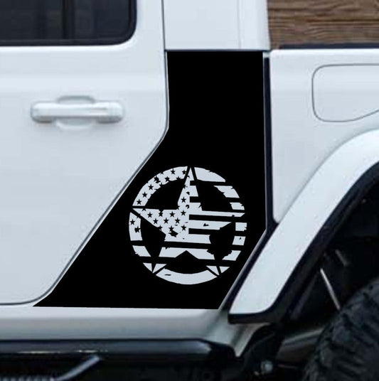 military star american flag decal fits jeep gladiator side doors