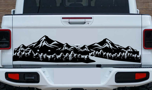 mountain silhouette decal fits jeep gladiator tailgate vinyl decals