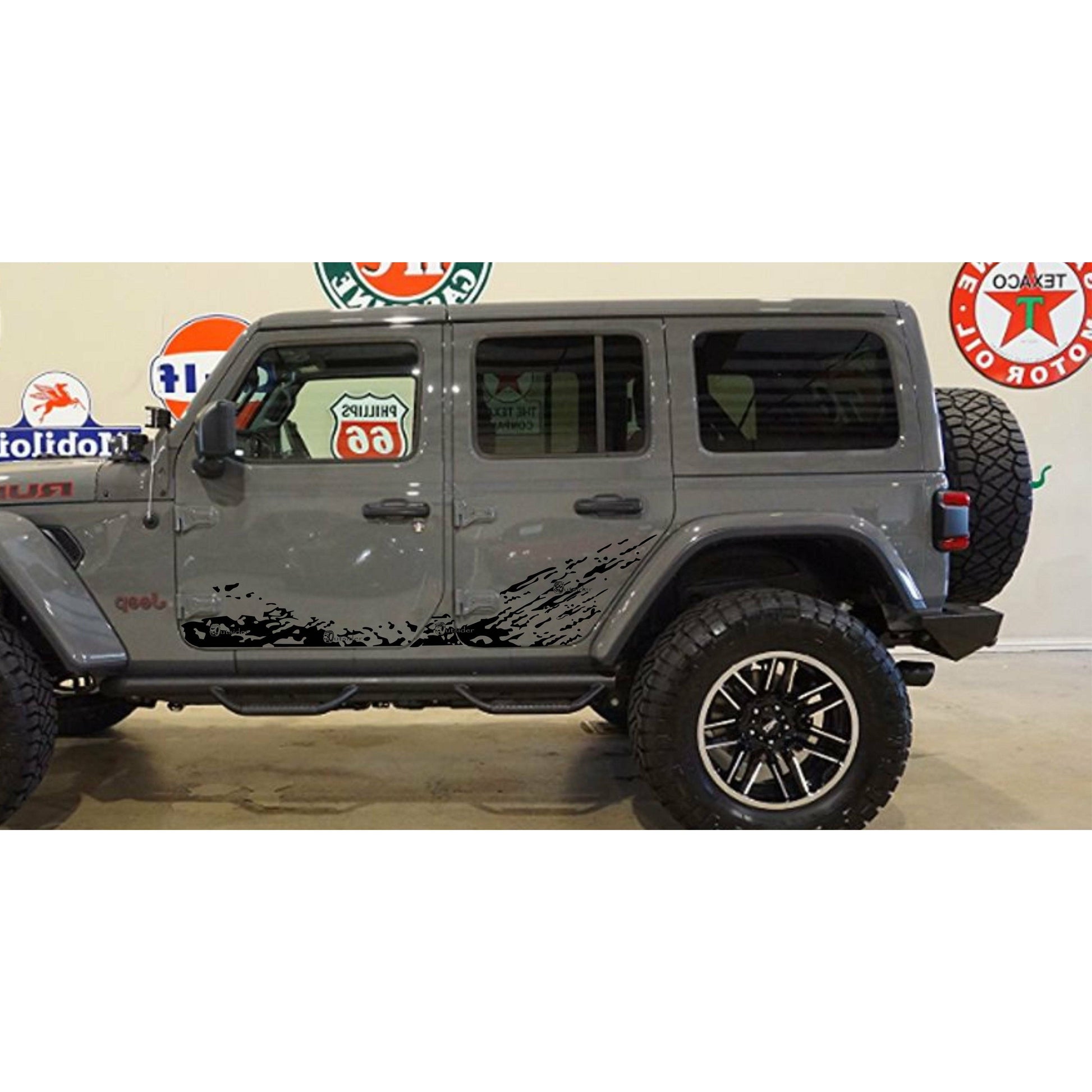 Graphics Mud Splash Car Sticker For Jeep Wrangler 18-23 4X4 Off Road Side  Decal