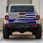 Distressed American Flag Mountain Silhouette Vinyl Decal for Jeep Gladiator Tailgate