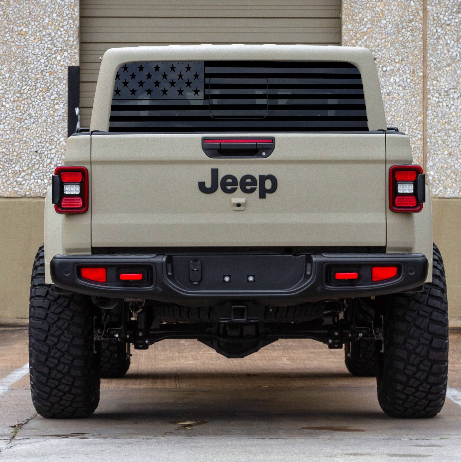 American Flag Vinyl Decal for Jeep Gladiator's Whole Back Rear Window