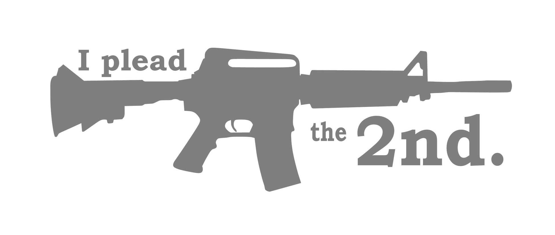 2ND AMENDMENT "I PLEAD THE 2ND" AR15 RIFLE SILHOUETTE VINYL DECAL