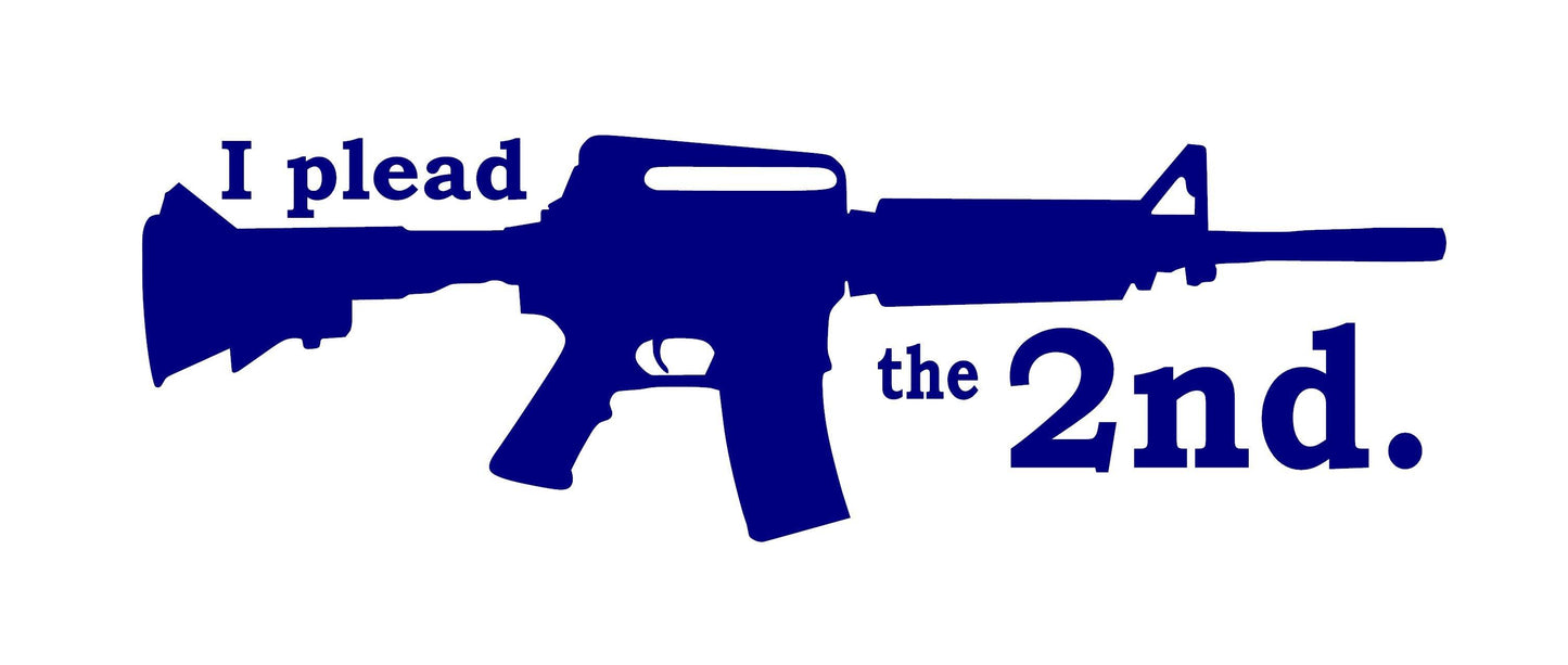 2ND AMENDMENT "I PLEAD THE 2ND" AR15 RIFLE SILHOUETTE VINYL DECAL