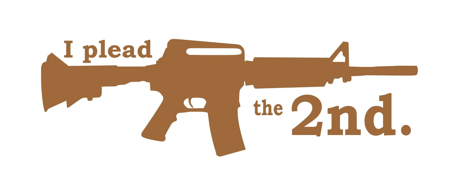 2ND AMENDMENT "I PLEAD THE 2ND" AR15 RIFLE SILHOUETTE VINYL DECAL