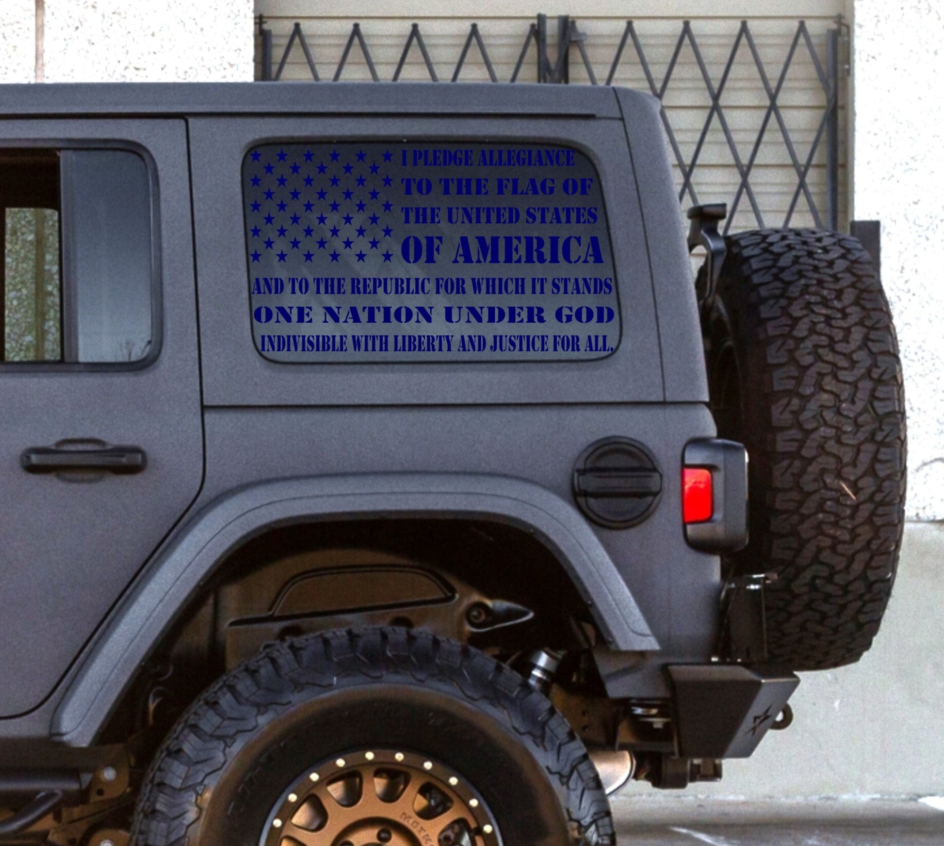 Jeep Wrangler JL JK Decals "WE THE PEOPLE" Preamble to the Constitution American Flag Stickers (2/4-Door Rear Side Windows)