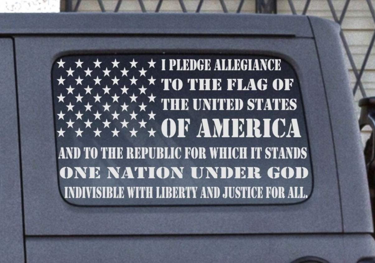 Jeep Wrangler JL JK Decals "WE THE PEOPLE" Preamble to the Constitution American Flag Stickers (2/4-Door Rear Side Windows)