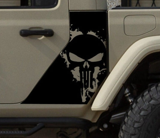 punisher decal car stickers for Jeep Gladiator JT  side doors