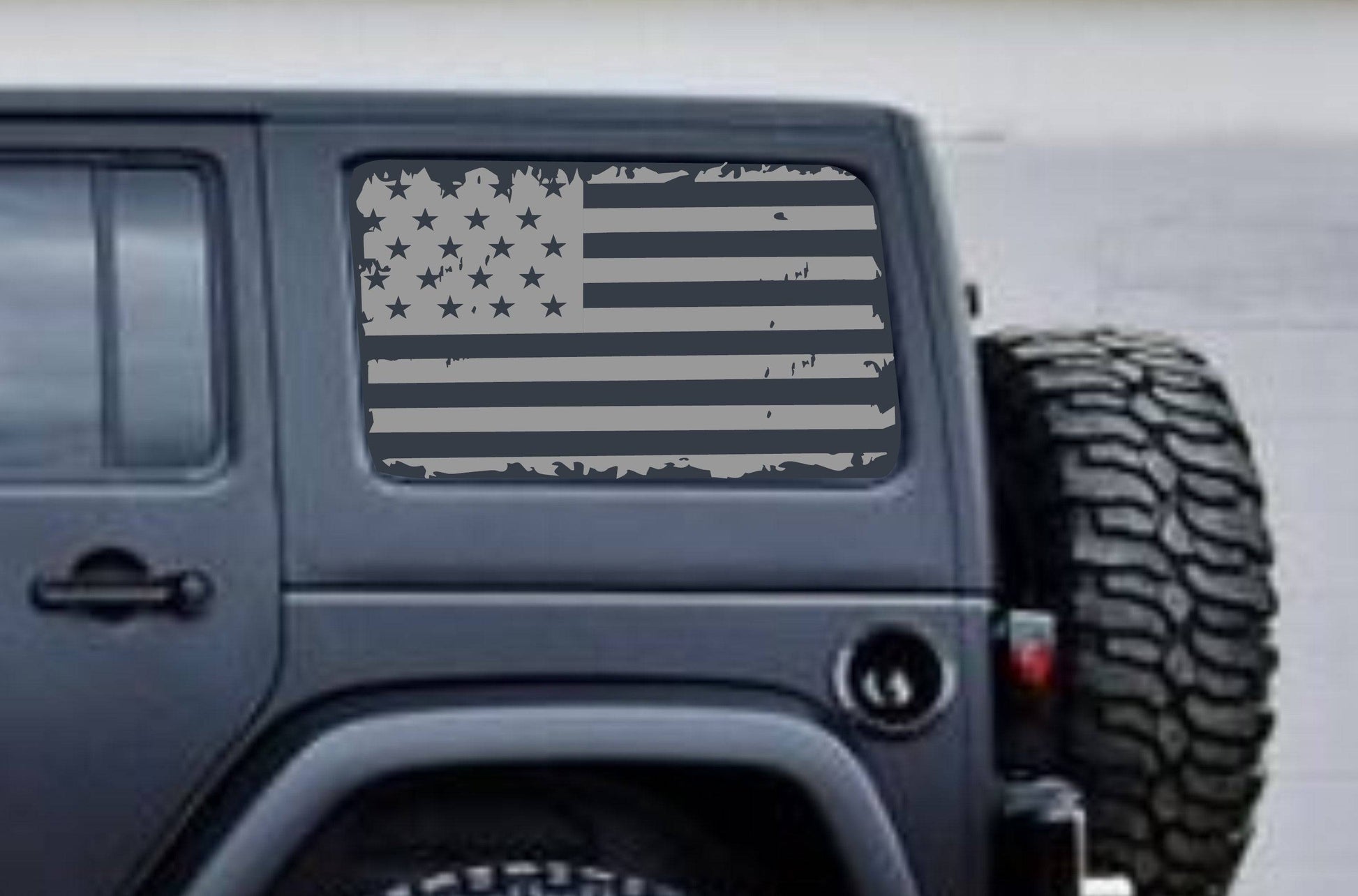 SET OF AMERICAN FLAG INSPIRED VINYL DECAL for JEEP WRANGLER 4-DOOR JK 2007-2017