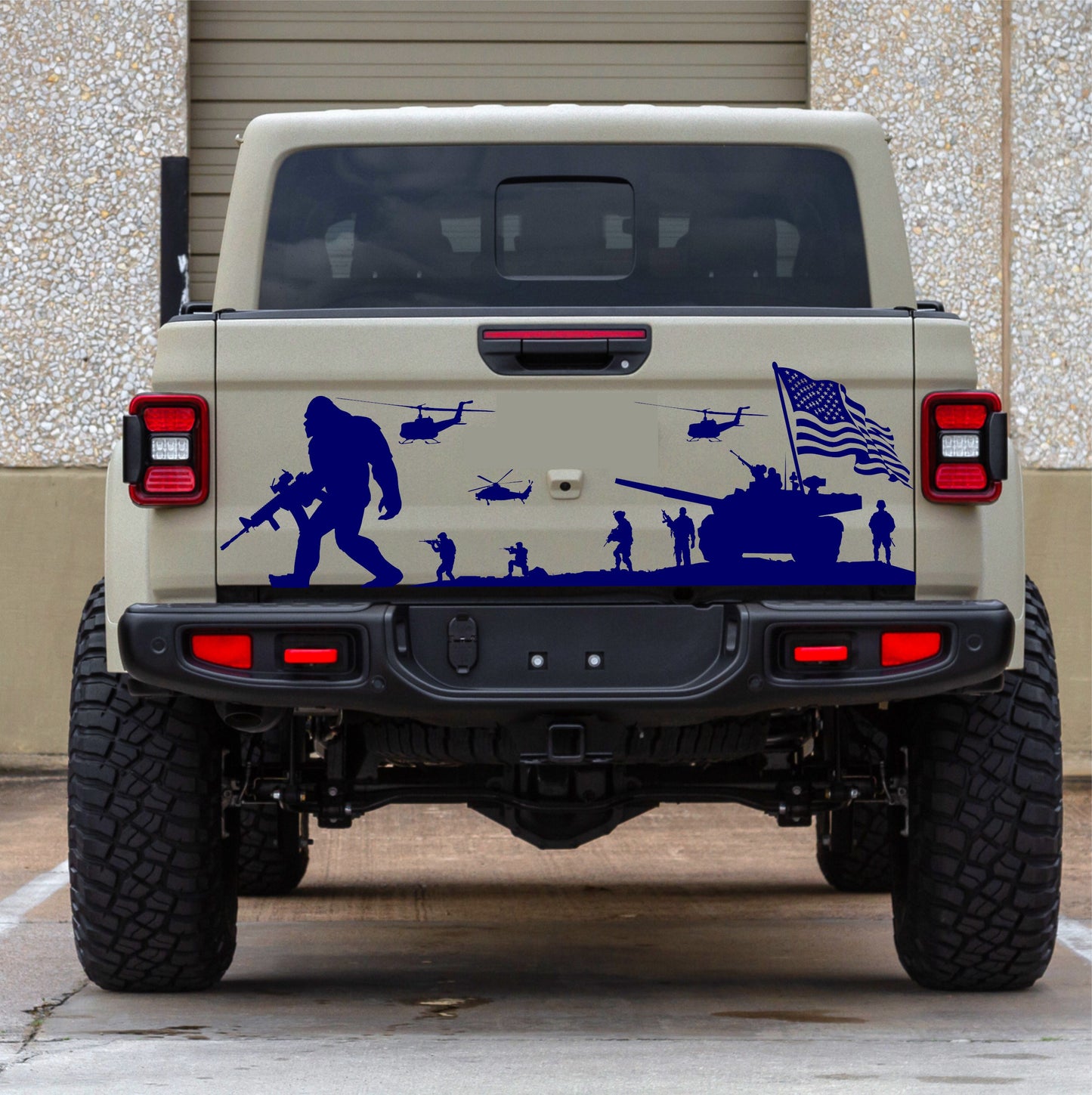 Bigfoot Sasquatch Decal | Soldiers Decal for Jeep Gladiator Tailgate