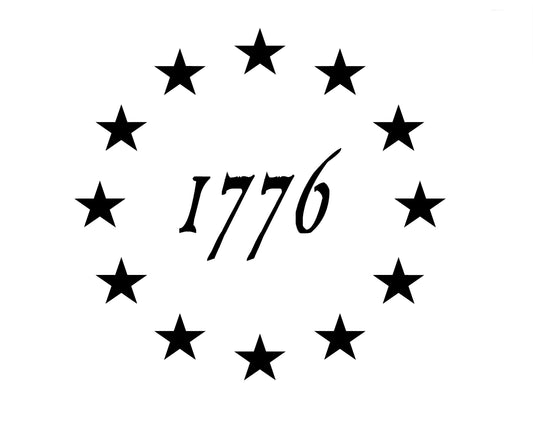 1776 BETSY ROSS AMERICAN FLAG VINYL DECAL