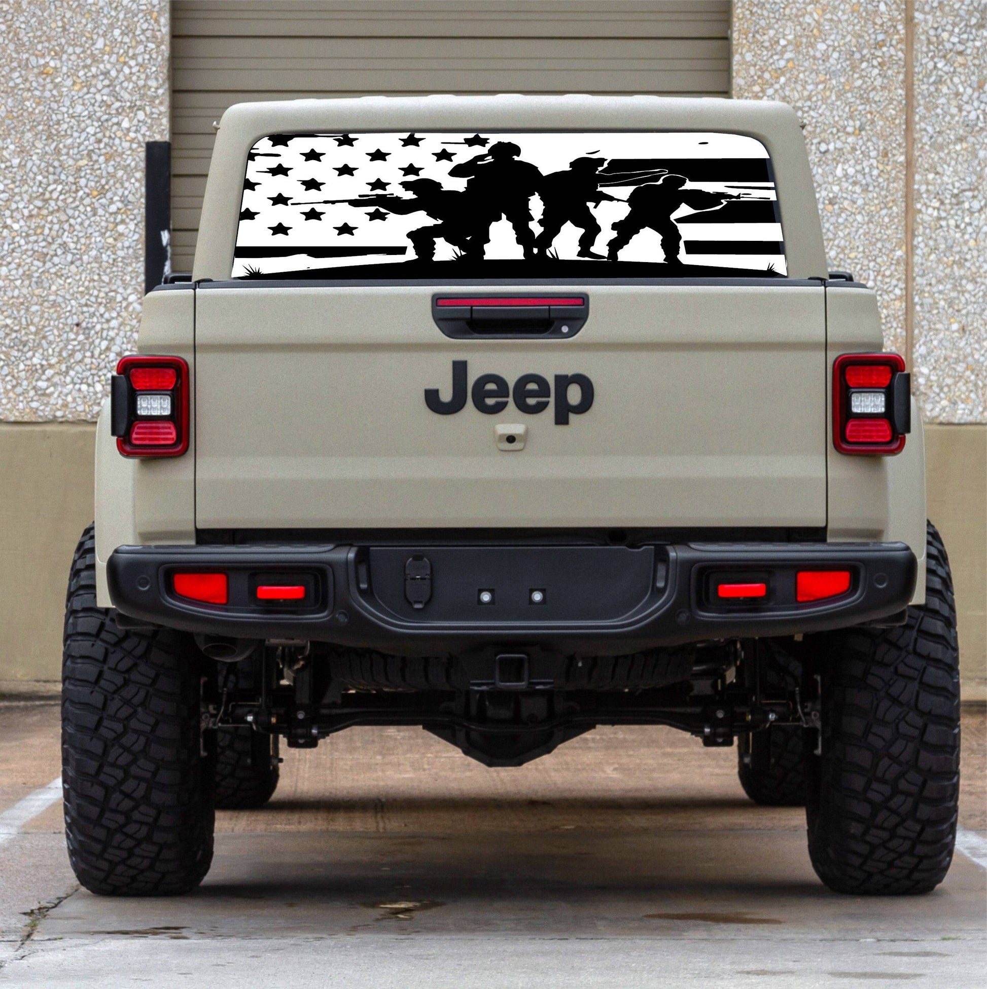 American Flag Vinyl Decal for Jeep Gladiator's Whole Back Rear Window