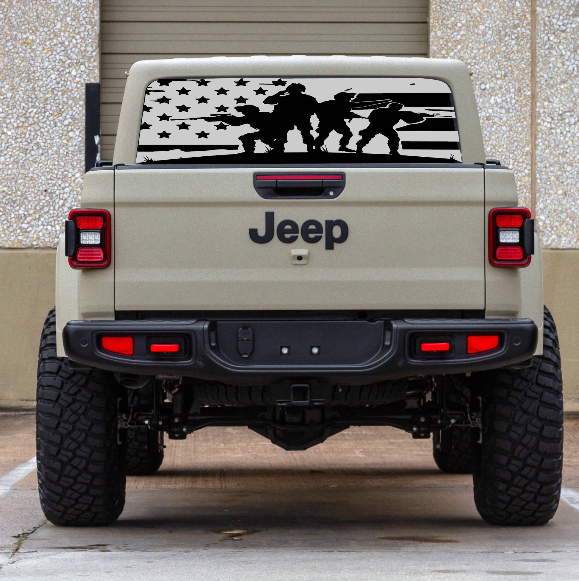 American Flag Vinyl Decal for Jeep Gladiator's Whole Back Rear Window