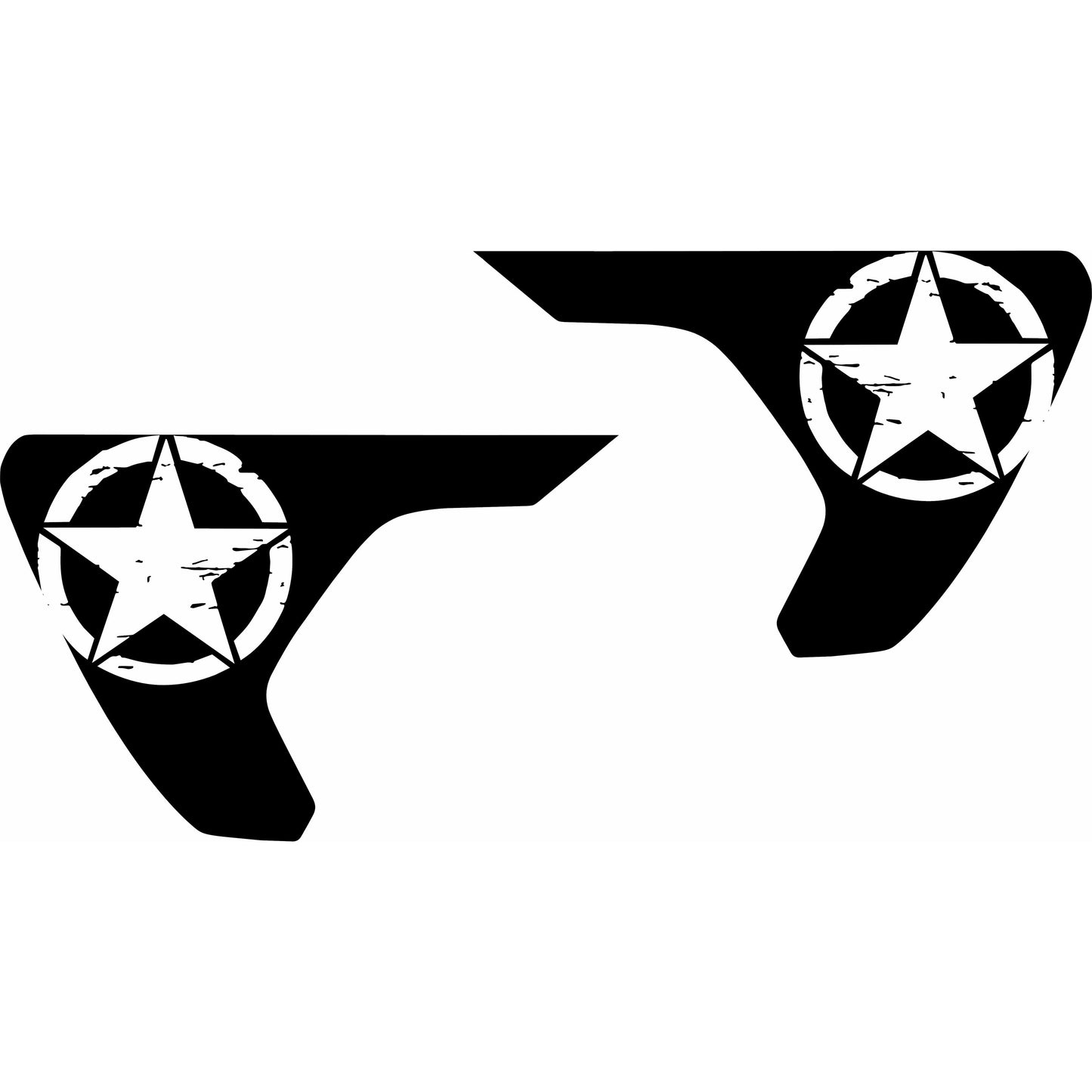 Set of Military Star Decal | Fender Vents Decal for Jeep Wrangler JL & Jeep Gladiator Trucks