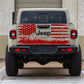 Distressed American Flag Mountain Silhouette Vinyl Decal for Jeep Gladiator's Tailgate