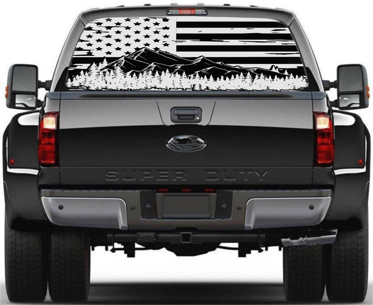 Distressed American Flag Decal Stickers Patriotic Vinyl Decal for Any Trucks, SUV's Rear Window